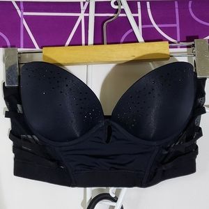 La Senza Strapless Black Pushup "Corset" Style Bra - Size 32C (tag cut out)